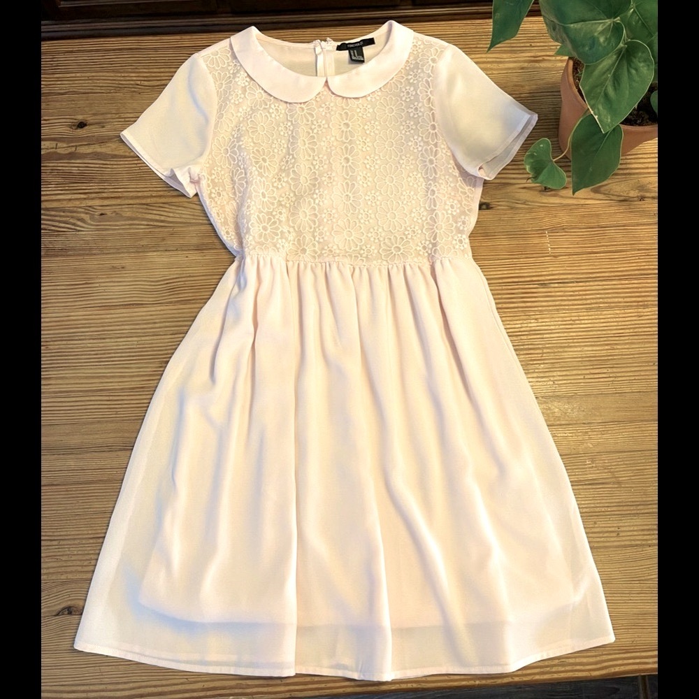 Forever 21 baby pink dress with Peter Pan collar